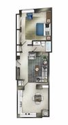 One Bedroom One Bathroom A-1